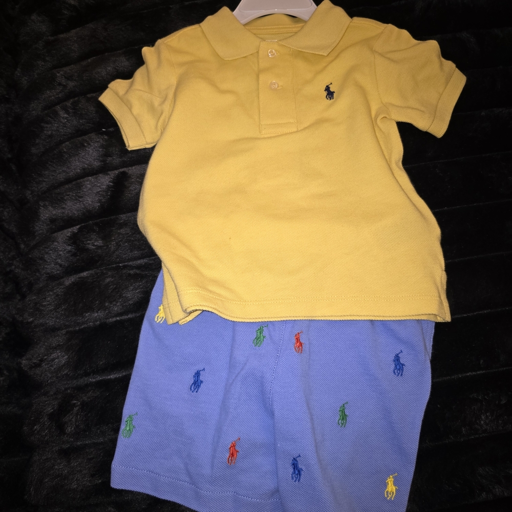 Polo by Ralph Lauren Yellow Classic Polo Shirt and Short Set. - Picture 2 of 3
